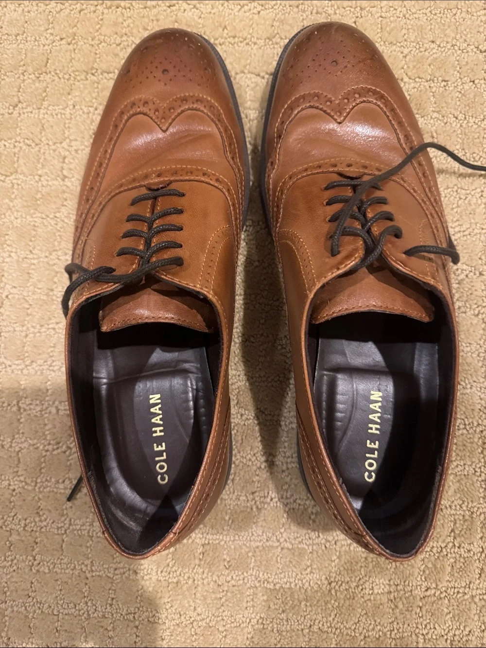 Cole Haan Tan/Brown Leather Brogue Oxfords